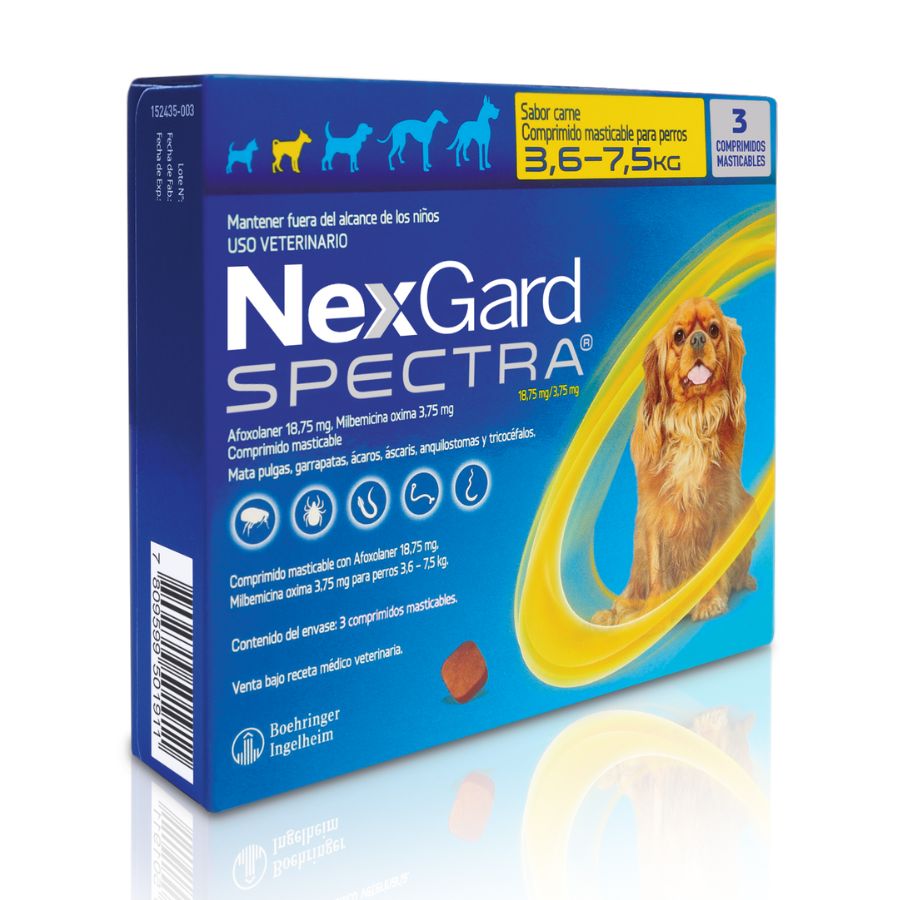 Desparasitante Nexgard Spectra 3comp para perros de 3,6 a 7,5 KG